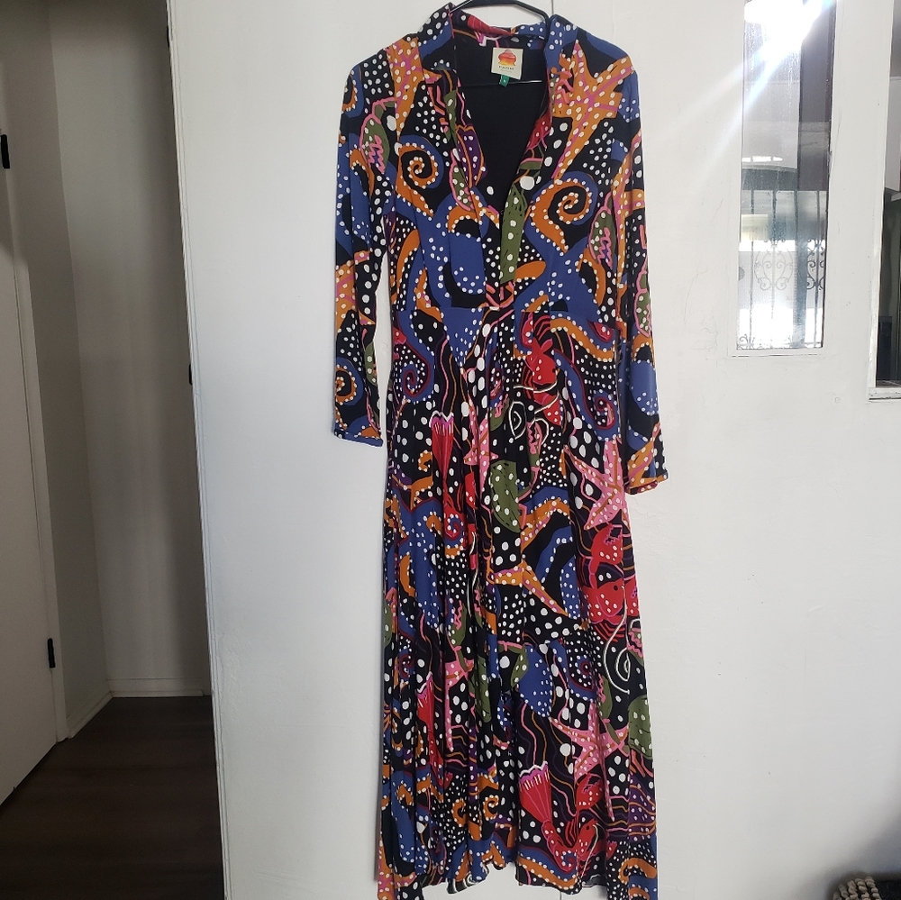 Farm rio under the sea long sleeve maxi dress - Picture 3 of 10